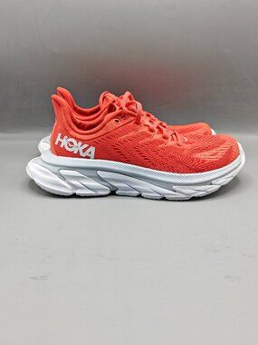 Hoka One One Clifton 7 Shoes Women's Size 7 Orange Running Sneakers 1110509 HCWH